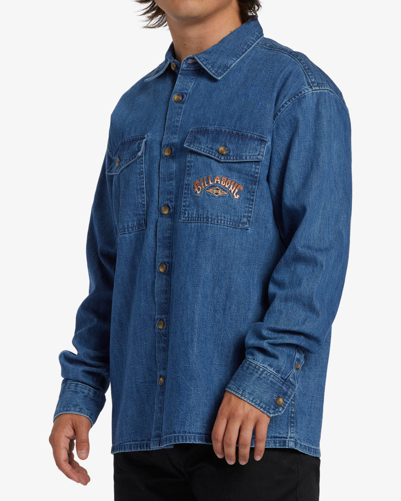 Bong Days Long Sleeve Top - Denim Blue