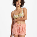 Road Trippin Elastic Waist Shorts - Sweet Peach