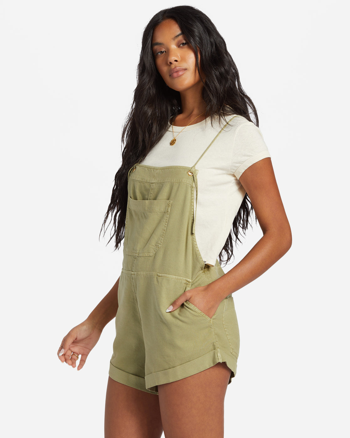 Green overall shorts online