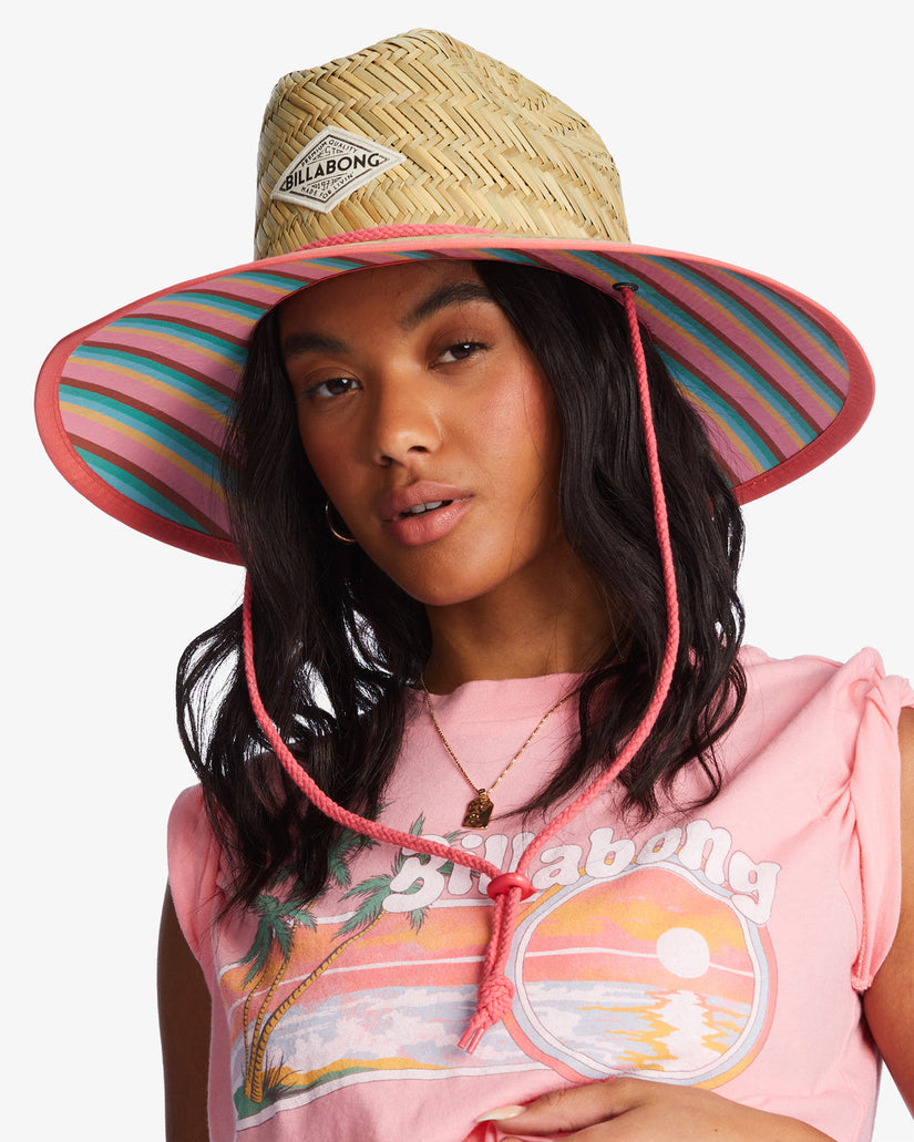 Tipton Straw Lifeguard Hat - Pink Wink