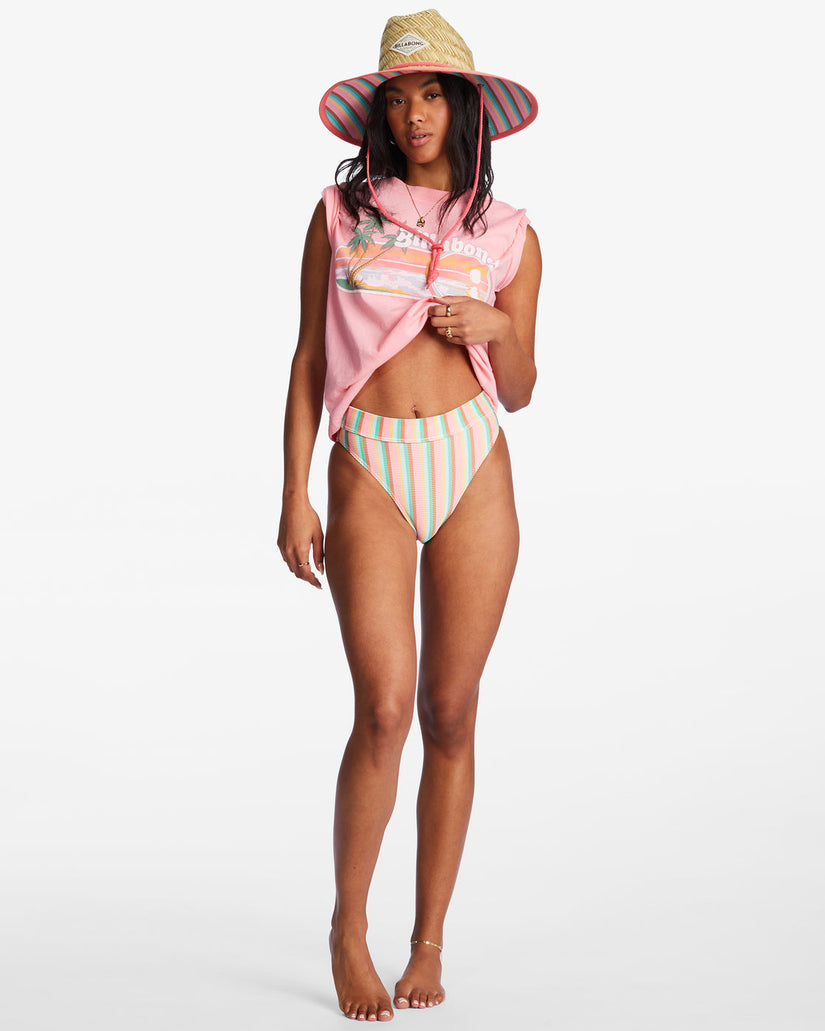 Tipton Straw Lifeguard Hat - Pink Wink