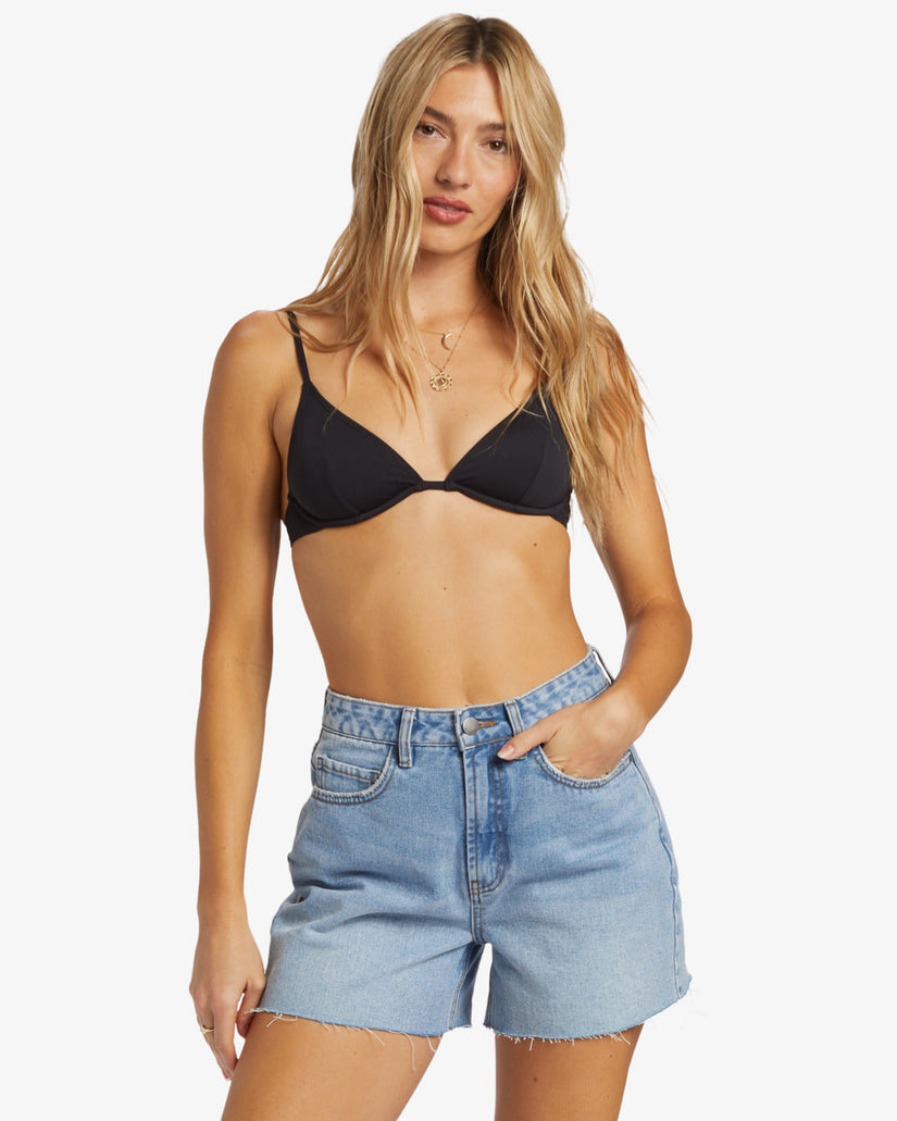 Riley Cut-Off Denim Shorts - Faded Indigo Fray