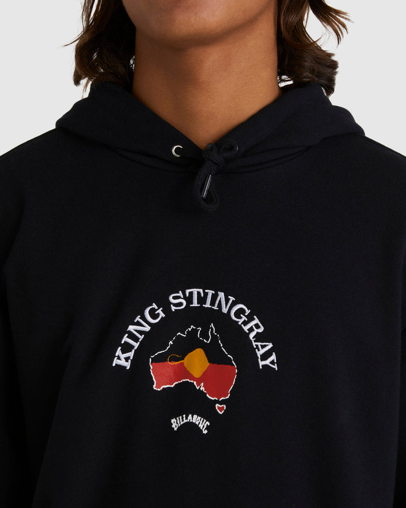 King Stringray Pop Hood Crew Neck Sweatshirt - Black