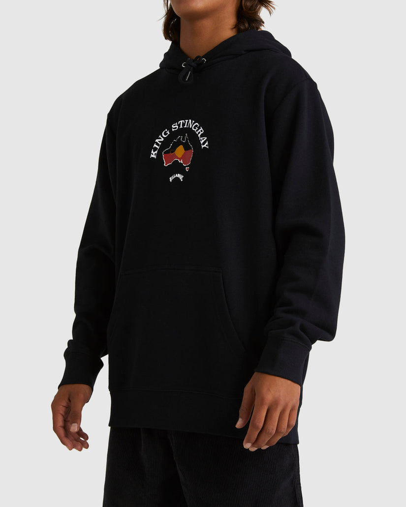 King Stringray Pop Hood Crew Neck Sweatshirt - Black