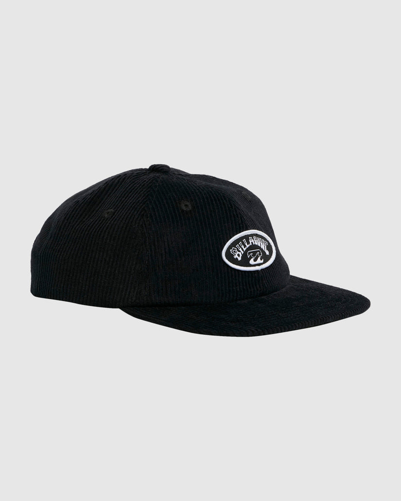 Base Snapback Hat - Black Corduroy